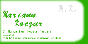 mariann koczur business card